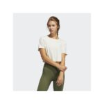 ⁦تيشيرت قصير سادة نص كم من اديداس بلوزه رياضية للنساء لون أبيض Adidas Womens Elevated Training TEE⁩ - الصورة ⁦3⁩