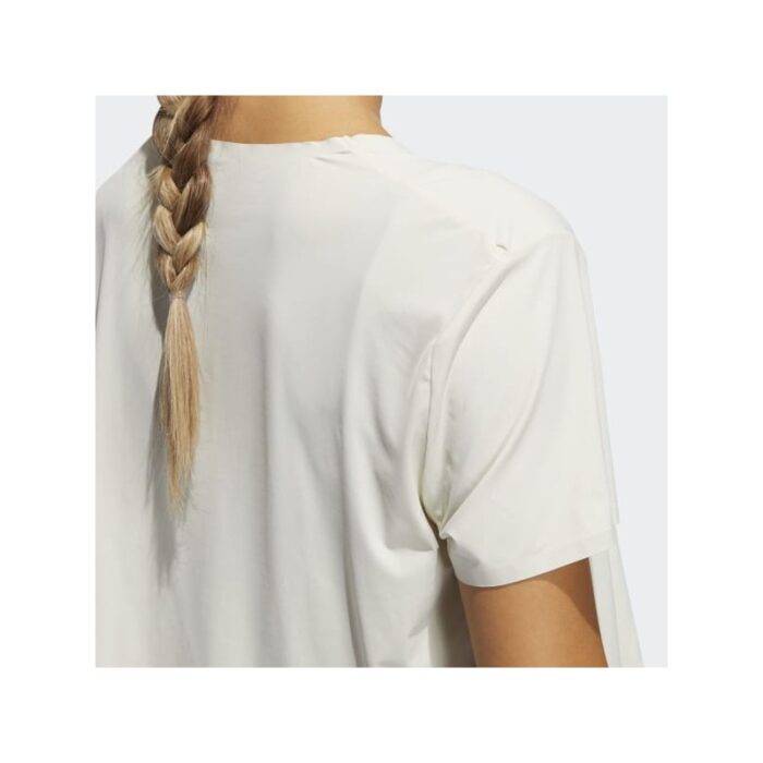 ⁦تيشيرت قصير سادة نص كم من اديداس بلوزه رياضية للنساء لون أبيض Adidas Womens Elevated Training TEE⁩ - الصورة ⁦6⁩