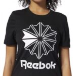 ⁦تيشيرت ريبوك ايه سي بشعار كبير كلاسيك للنساء لون أسود - Reebok Women's AC GR T-Shirt - Black⁩ - الصورة ⁦4⁩