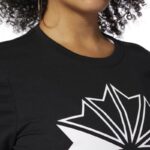 ⁦تيشيرت ريبوك ايه سي بشعار كبير كلاسيك للنساء لون أسود - Reebok Women's AC GR T-Shirt - Black⁩ - الصورة ⁦5⁩