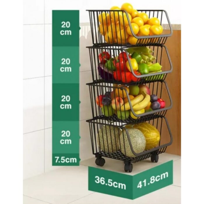 10299636_67db039d31fac سلة خضار معدن مع عجال 4 طبقات - الصورة 1
