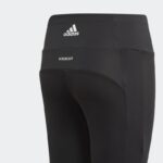 ⁦adidas Girl's Aeroready Bold Tight- بنطلون اديداس ارو ريدي بولد للأطفال لون اسود⁩ - الصورة ⁦3⁩