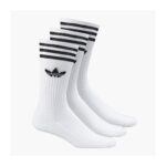 Adidas Unisex Solid Crew Socks 3 Pairs - White- جوارب اديداس سويلد كرو للجنسين لون أبيض