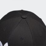 ⁦adidas Unisex Trefoil Baseball Cap  - طاقية اديداس تري فويل بيسبول للجنسين لون أسود⁩ - الصورة ⁦5⁩