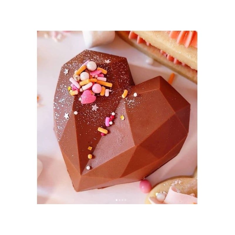 ⁦قالب سيليكون شكل  القلب الماسي⁩ - الصورة ⁦1⁩