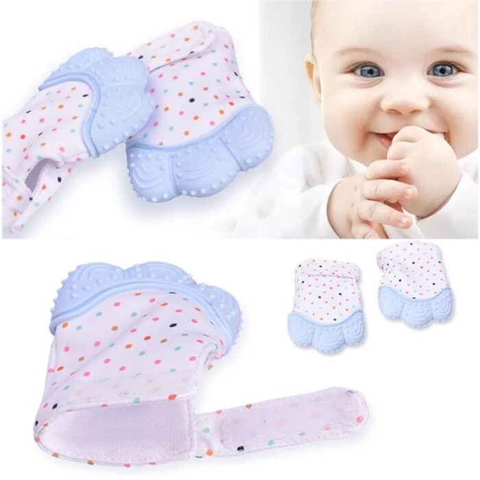 ⁦كفوف عضاضات اطفال ازرق عدد 1⁩ - الصورة ⁦2⁩