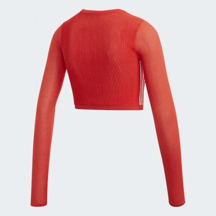10302964_67db0b0aae87e adidas Womens' Long Sleeve Crop T-shirts -Bright Red- تيشيرت اديداس كروب للنساء لون احمر فاتح - الصورة 1