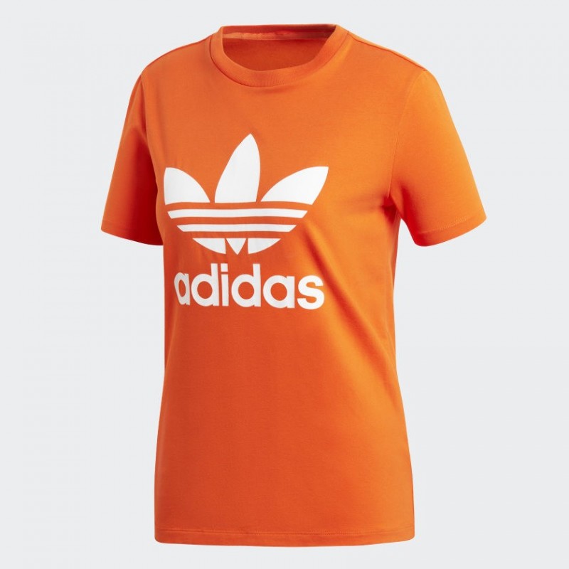 ⁦adidas Womens' Trefoil Tee - تيشيرت اديداس تريفول للنساء لون برتقالي⁩ - الصورة ⁦1⁩