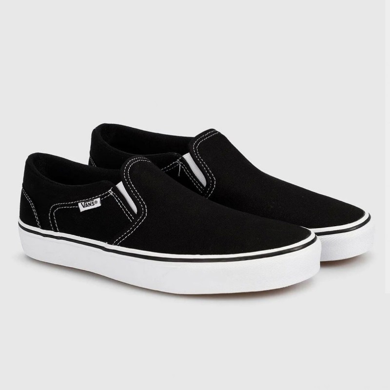 10303197_67db0b5c11941 Vans Men's Asher Slipper Shoes - حذاء فانز آشر بدون رباط للرجال لون أسود وأبيض - الصورة 1