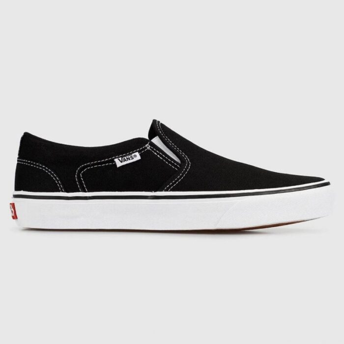 ⁦Vans Men's Asher Slipper Shoes - حذاء فانز آشر بدون رباط للرجال لون أسود وأبيض⁩ - الصورة ⁦2⁩