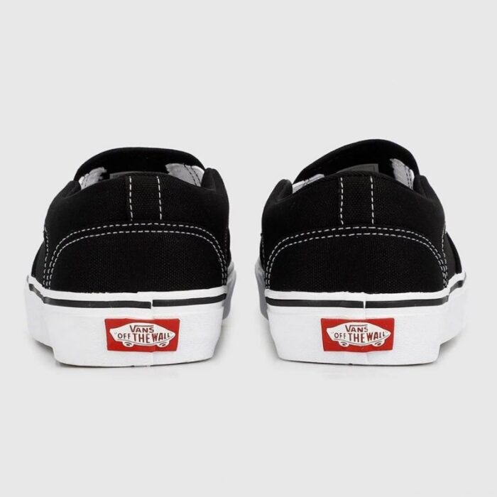 ⁦Vans Men's Asher Slipper Shoes - حذاء فانز آشر بدون رباط للرجال لون أسود وأبيض⁩ - الصورة ⁦3⁩