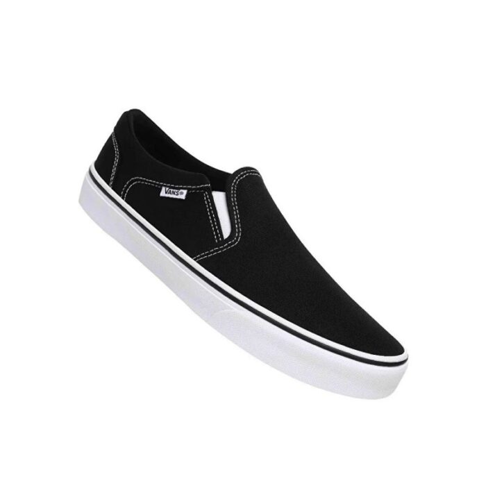 ⁦Vans Men's Asher Slipper Shoes - حذاء فانز آشر بدون رباط للرجال لون أسود وأبيض⁩ - الصورة ⁦5⁩