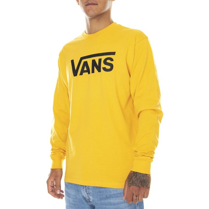 ⁦Vans Men's Classic Long Sleeve T-Shirt - تيشيرت فانز كلاسيك بأكمام طويلة للرجال لون أصفر⁩ - الصورة ⁦2⁩