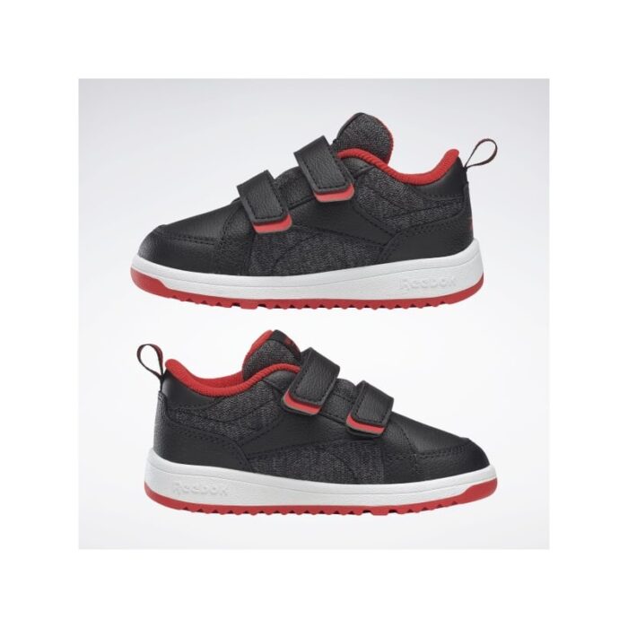 ⁦Reebok Kids' Weebok Clasp Low Shoes- حذاء ريبوك ويبوك كلاسب لو للأطفال لون أسود وأحمر⁩ - الصورة ⁦6⁩
