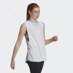 ⁦adidas Women's Karlie Kloss Loose Tank Top - White- توب تانك اديداس كارلي كلوس للنساء لون أبيض⁩ - الصورة ⁦4⁩