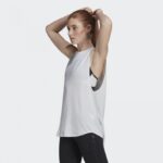 ⁦adidas Women's Karlie Kloss Loose Tank Top - White- توب تانك اديداس كارلي كلوس للنساء لون أبيض⁩ - الصورة ⁦5⁩