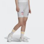 ⁦adidas Women's Logo Play Short Tights - Grey- شورت اديداس لوجو بلي للنساء لون رمدي⁩ - الصورة ⁦4⁩