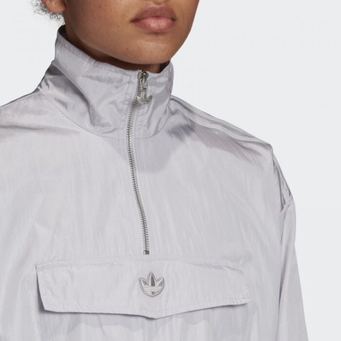 ⁦adidas Womens' Long Sleeve Windbreaker Dress - Grey- جاكيت اديداس طويل للنساء لون رمادي⁩ - الصورة ⁦7⁩