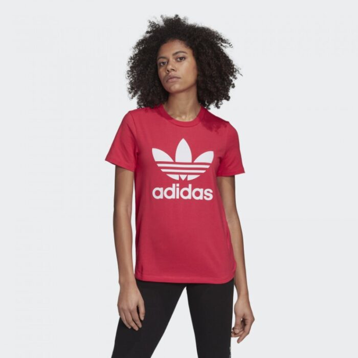 ⁦adidas Womens' Trefoil Tee - Pink- تيشيرت اديداس تريفول للنساء لون زهري⁩ - الصورة ⁦3⁩