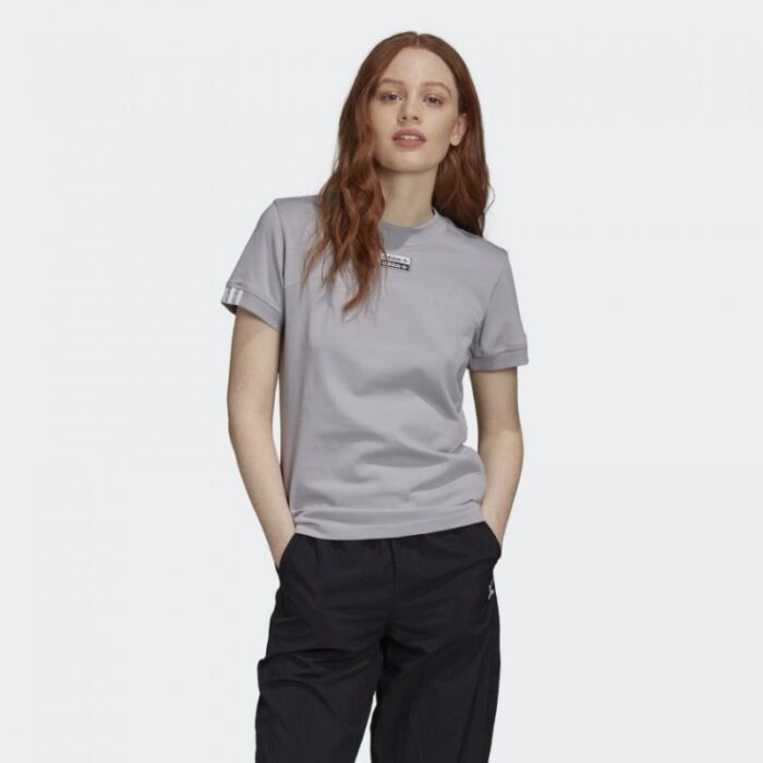 ⁦adidas Womens' Originals R.Y.V. TEE -Grey- تيشيرت اديداس للنساء لون رمادي⁩ - الصورة ⁦3⁩