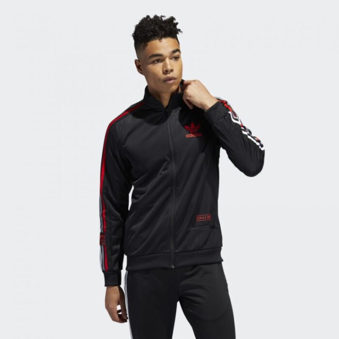 ⁦adidas Long Sleeve Zip Up Chile 20 Black⁩ - الصورة ⁦3⁩