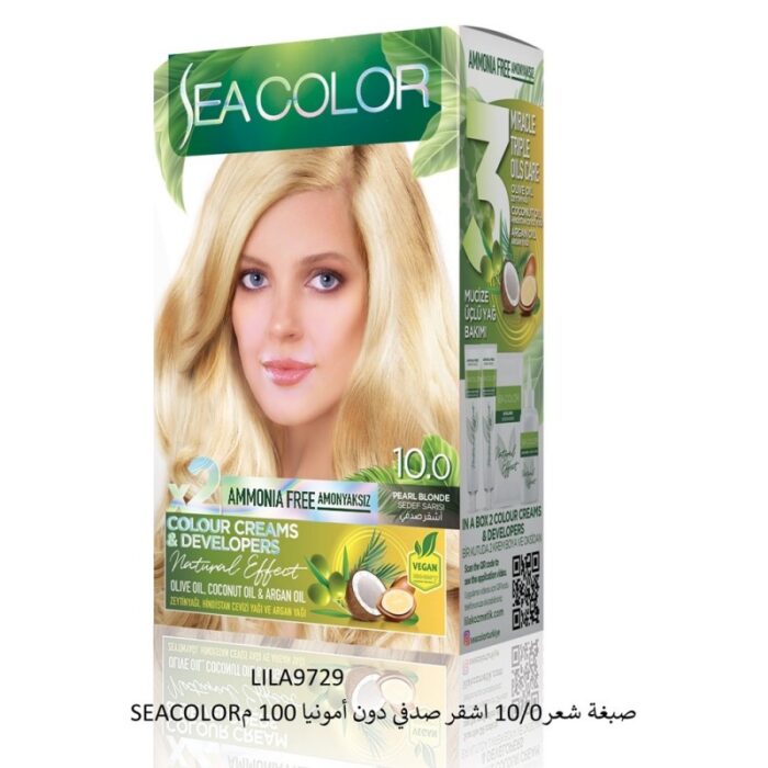 10306305_67db111fd3609 SEA COLORصبغة شعر10/0 اشقر صدفي دون أمونيا 100 م - الصورة 1