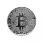 ⁦نموذج عملة رقمية معدني لون فضي⁩ - الصورة ⁦2⁩