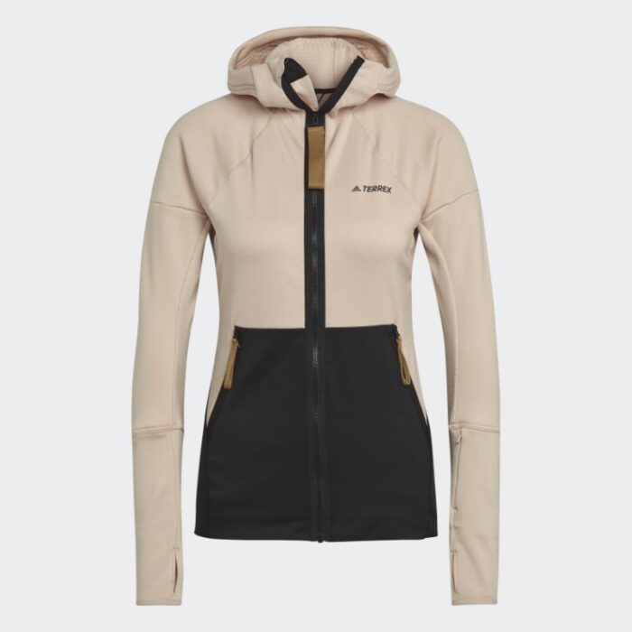 10307227_67db1308612af adidas Womens' Terrex Tech Ed Fleece - Black- جاكيت اديداس تريكس للنساء لون اسود وبيج - الصورة 1