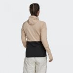 ⁦adidas Womens' Terrex Tech Ed Fleece - Black- جاكيت اديداس تريكس للنساء لون اسود وبيج⁩ - الصورة ⁦4⁩