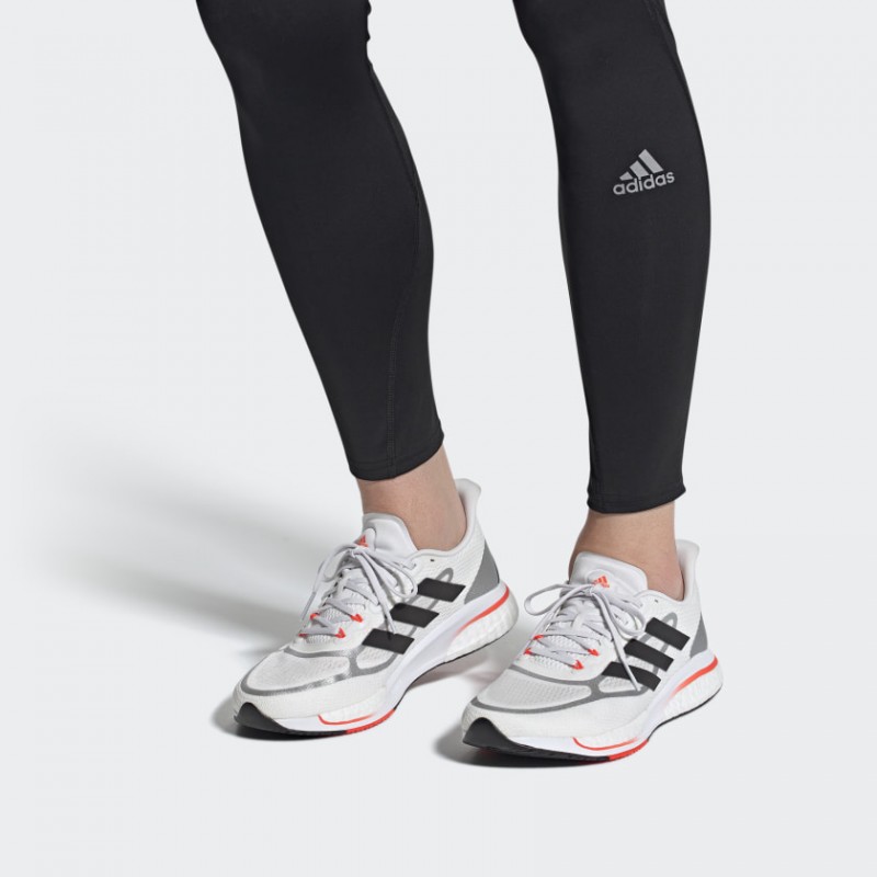 ⁦adidas Supernova+ Shoes-  حذاء اديداس سوبر نوفا بلس للرجال لون أبيض ورمادي⁩ - الصورة ⁦1⁩