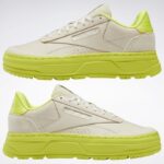 ⁦حذاء ريبوك كلوب سي دبل جيو للنساء لون طحيني وأصفر - Reebok Women's Club C Double GEO Shoes⁩ - الصورة ⁦9⁩