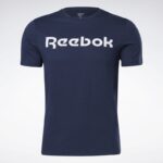 ⁦تيشيرت ريبوك جي اس لينر ريد للرجال لون كحلي - Reebok Men's GS Linear Read T-Shirt- Navy⁩ - الصورة ⁦7⁩