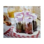 طقم 5 علب بهار زجاج على ستاند