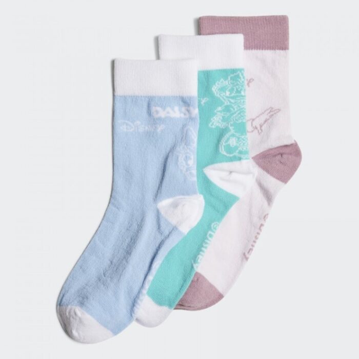 10308480_67db15fe90e60 adidas Kid's Disney Daisy Crew (3 Pairs) Socks- جوارب ديزني دايزي (3 ازواج) للأطفال بألوان متعددة - الصورة 1