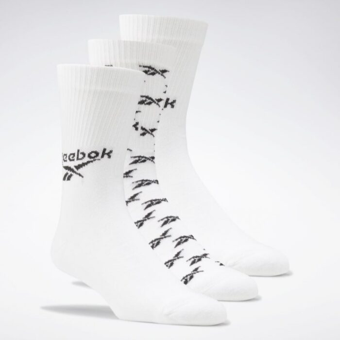 10309179_67db1731a442c Reebok Unisex Classics Fold-Over Crew Socks 3 Pairs- جوارب ريبوك كلاسيك فولد أوفر كرو للجنسين لون أبيض - الصورة 1