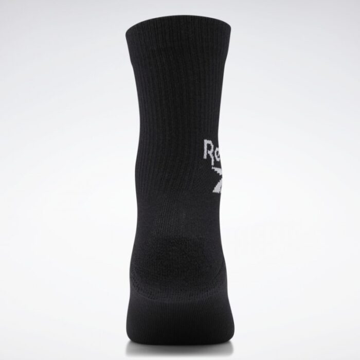 ⁦Reebok Unisex Classics Fold Crew Socks 3 Pairs- جوارب ريبوك كلاسيك فولد (3 أزواج) للجنسين لون أسود⁩ - الصورة ⁦2⁩