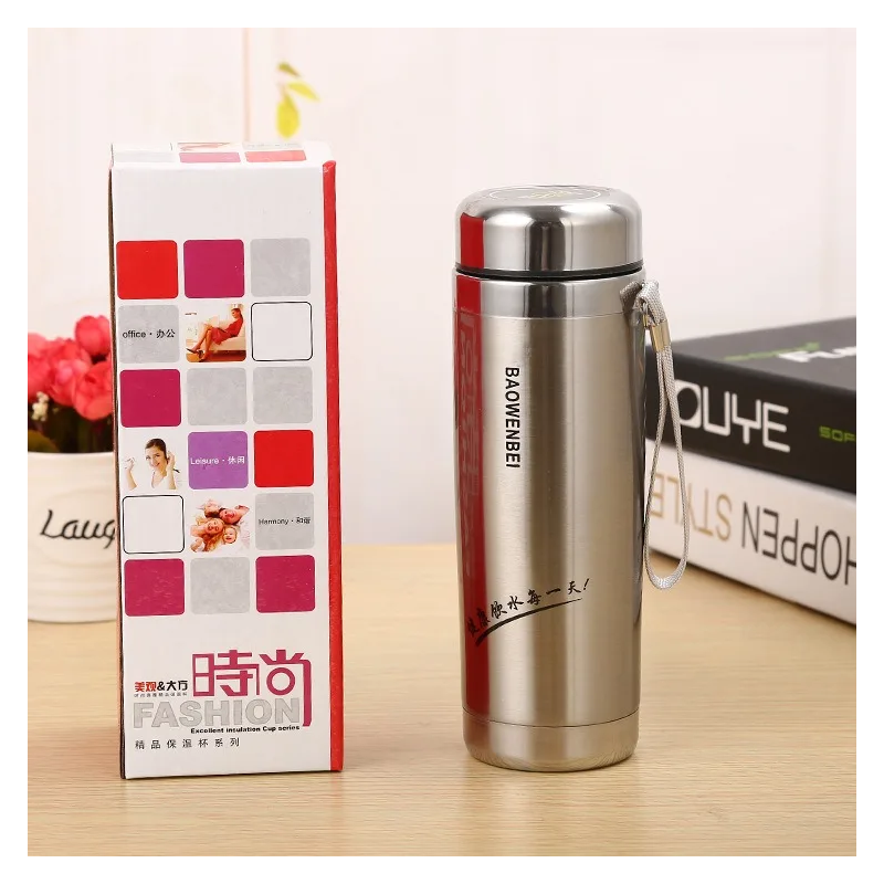 ⁦مطرة ستانلس ستيل مع غطاء لون فضي سعة 360 مل⁩ - الصورة ⁦1⁩