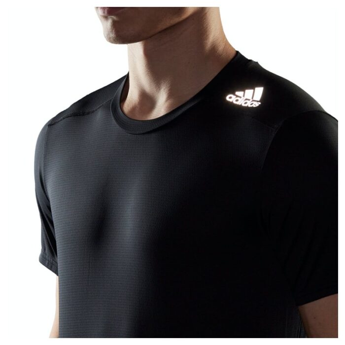 ⁦adidas Mens' Designed 4 Running Tee - Black- تيشيرت اديداس ديزايند فور راننينغ للرجال لون أسود⁩ - الصورة ⁦5⁩