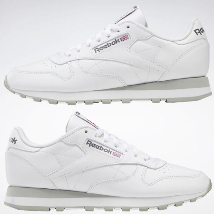 ⁦Reebok Unisex Classic Leather Shoes - حذاء ريبوك كلاسيك جلد للجنسين لون أبيض⁩ - الصورة ⁦8⁩