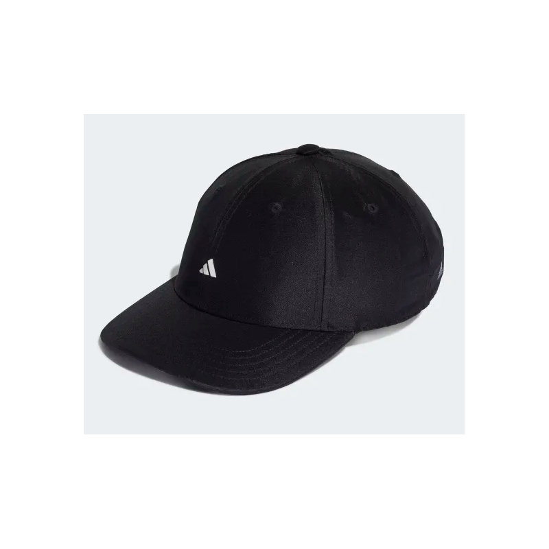 ⁦adidas Unisex' Satin Baseball Cap - Black- طاقية اديداس ستين بيسبول للجنسين لون اسود⁩ - الصورة ⁦1⁩