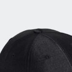 ⁦adidas Unisex' Satin Baseball Cap - Black- طاقية اديداس ستين بيسبول للجنسين لون اسود⁩ - الصورة ⁦2⁩