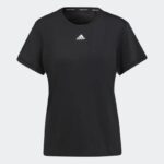 ⁦تيشيرت رياضي نص كم بطباعة شعار الماركة من اديداس بلوزه رياضية للنساء لون أسود Adidas STUDIO LOUNGE RIBBED CROPPED LONG SLEEVE TEE⁩ - الصورة ⁦2⁩
