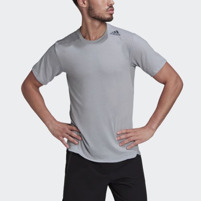 ⁦adidas Designed for Training Workout Tee - Grey⁩ - الصورة ⁦4⁩