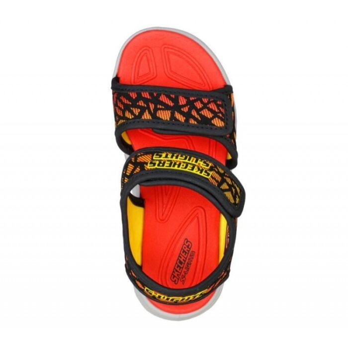 ⁦Skechers Kids' S Lights: Hypno-Splash Sun Sonic Shoes  - حذاء سكيتشرز هايبنو سبلاش صن سونيك للأطفال لون أسود وبرتقالي⁩ - الصورة ⁦5⁩