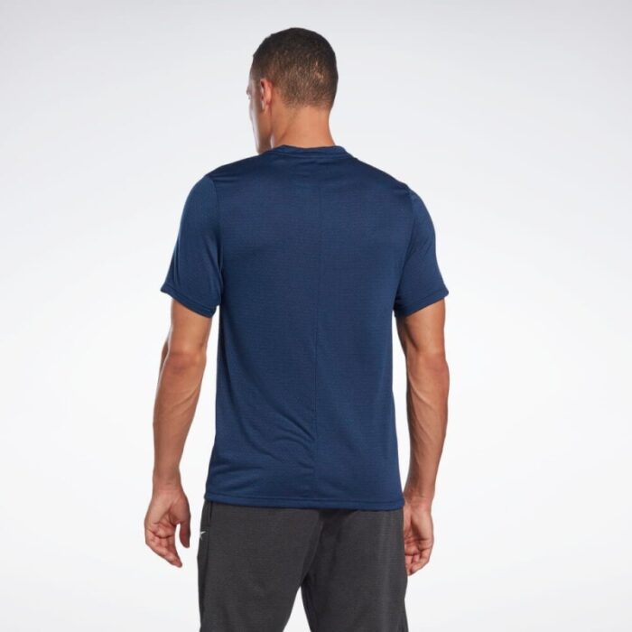 ⁦Reebok Mens' Workout Ready Melange T-Shirt- تيشيرت ريبوك وورك اوت ريدي للرجال لون كحلي‏⁩ - الصورة ⁦3⁩