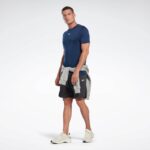 ⁦Reebok Mens' Workout Ready Melange T-Shirt- تيشيرت ريبوك وورك اوت ريدي للرجال لون كحلي‏⁩ - الصورة ⁦4⁩