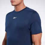 ⁦Reebok Mens' Workout Ready Melange T-Shirt- تيشيرت ريبوك وورك اوت ريدي للرجال لون كحلي‏⁩ - الصورة ⁦5⁩