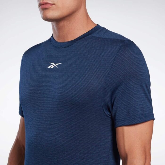 ⁦Reebok Mens' Workout Ready Melange T-Shirt- تيشيرت ريبوك وورك اوت ريدي للرجال لون كحلي‏⁩ - الصورة ⁦5⁩