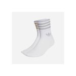 Adidas Womens' Mid-Cut Glitter Crew Socks 2 Pairs- جوارب اديداس ميد كت جليتر كرو(2 زوجان) للنساء لون أبيض