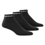 adidas Unisex Half-Cushioned Ankle Socks 3 Pairs - Black- جوارب اديداس للجنسين لون أسود